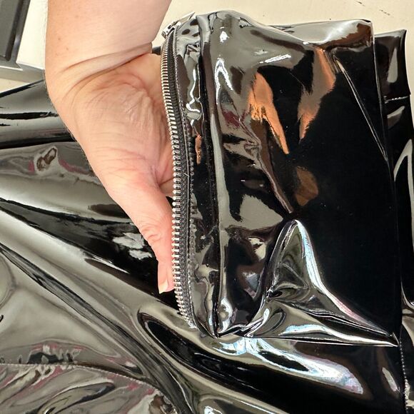 NWOT I AM GIA Edam Skirt PVC Mini High Waist Utility Pockets Silver Trim S - Picture 11 of 15